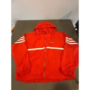 Vintage Adidas 90s Red Full Zip Windbreaker Jacket - Size XL